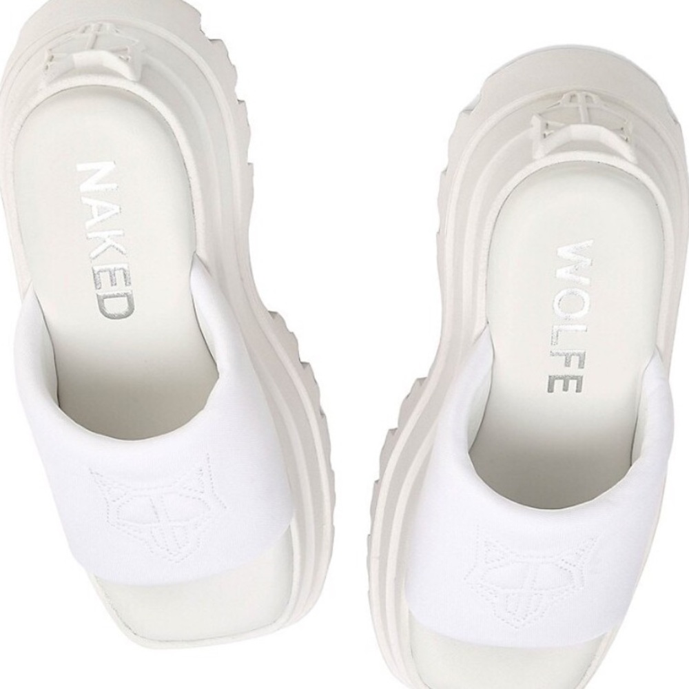 NAKED WOLFE Delicious Sandals Platform Shoes in White NEW - Picture 5 of 16